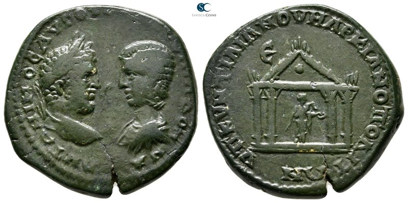 Moesia Inferior. Marcianopolis. Caracalla and Julia Domna AD 198-217. 
Pentassa...