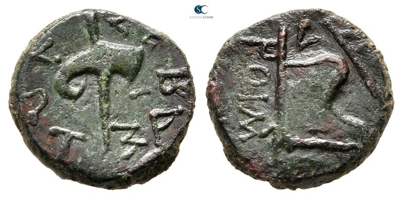 Kings of Thrace. Rhoemetalkes I 11 BC-AD 12. 
Bronze Æ

14 mm., 1,67 g.


...
