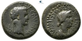 Phrygia. Aizanis. Germanicus with Agrippina I AD 19-33. Bronze Æ