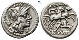 Cn. Domitius Ahenobarbus 128 BC. Rome. Denarius AR
