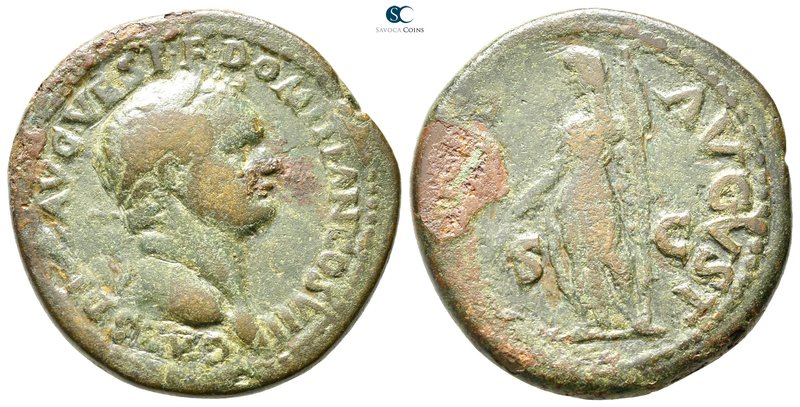 Domitian as Caesar AD 69-81. Uncertain mint
As Æ

27 mm., 12,55 g.



nea...