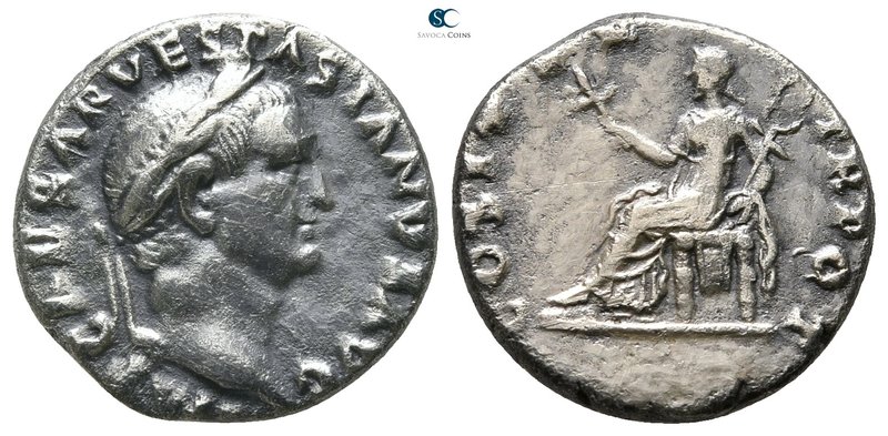 Vespasian AD 69-79. Rome
Denarius AR

17 mm., 2,74 g.



very fine