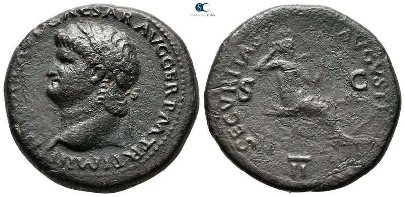 Nero AD 54-68. Rome. Sestertius Æ

30 mm., 14,41 g.

nearly very fine