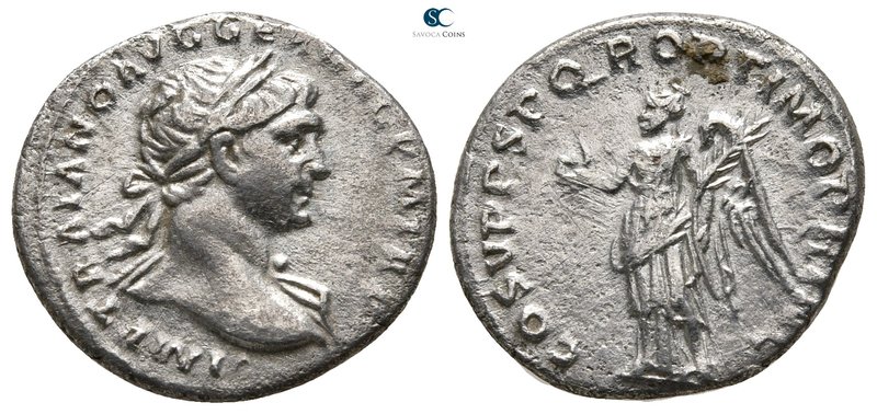 Trajan AD 98-117. Rome
Denarius AR

18 mm., 3,15 g.



very fine