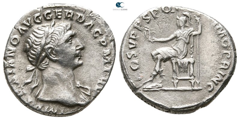 Trajan AD 98-117. Rome
Denarius AR

18 mm., 3,34 g.



very fine