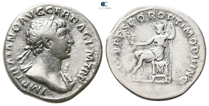 Trajan AD 98-117. Rome
Denarius AR

18 mm., 3,17 g.



very fine