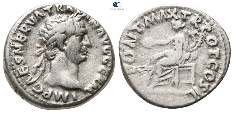 Trajan AD 98-117. Rome
Denarius AR

18 mm., 3,36 g.



nearly very fine