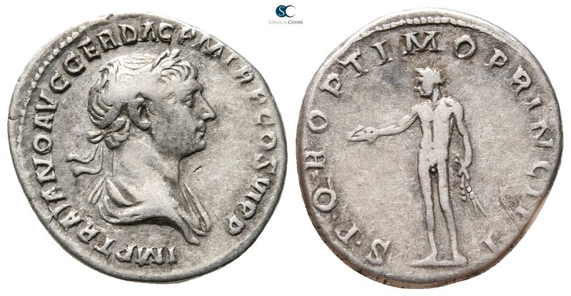 Trajan AD 98-117. Rome
Denarius AR

20 mm., 3,23 g.



very fine