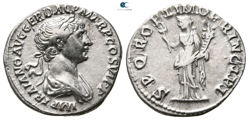 Trajan AD 98-117. Rome
Denarius AR

18 mm., 3,18 g.



very fine