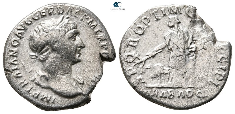 Trajan AD 98-117. Rome
Denarius AR

19 mm., 3,16 g.



nearly very fine
