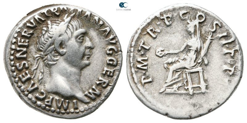 Trajan AD 98-117. Rome
Denarius AR

18 mm., 3,24 g.



very fine