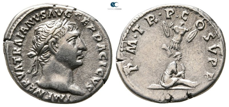Trajan AD 98-117. Rome
Denarius AR

18 mm., 2,99 g.



very fine