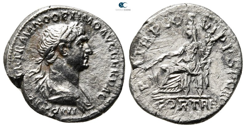 Trajan AD 98-117. Rome
Denarius AR

19 mm., 2,81 g.



nearly very fine