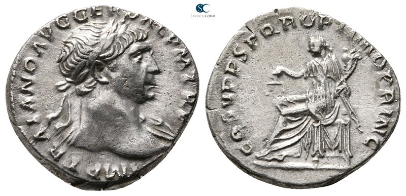 Trajan AD 98-117. Rome
Denarius AR

18 mm., 3,12 g.



very fine