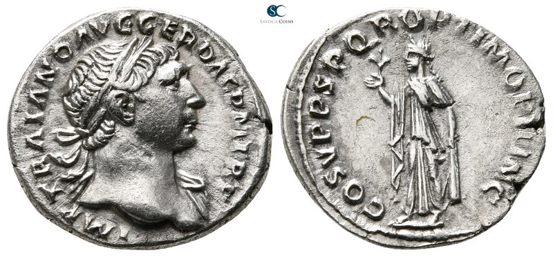 Trajan AD 98-117. Rome
Denarius AR

20 mm., 2,86 g.



very fine