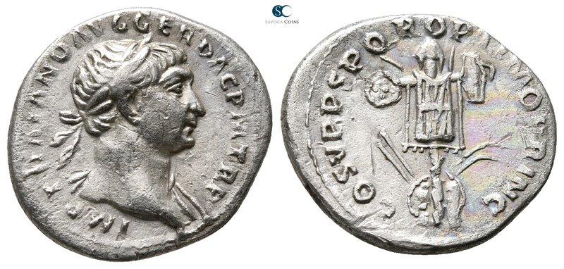 Trajan AD 98-117. Rome
Denarius AR

20 mm., 3,11 g.



very fine