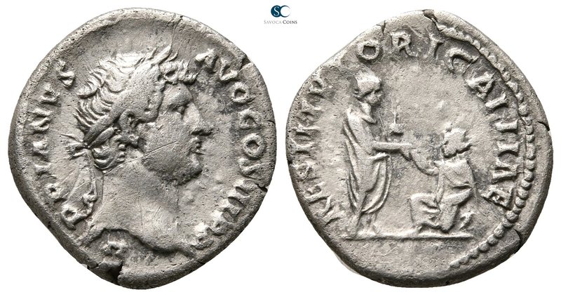 Hadrian AD 117-138. Rome
Denarius AR

19 mm., 3,15 g.



nearly very fine