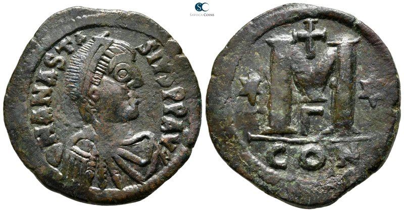 Anastasius I AD 491-518. Constantinople
Follis Æ

34 mm., 17,12 g.



goo...