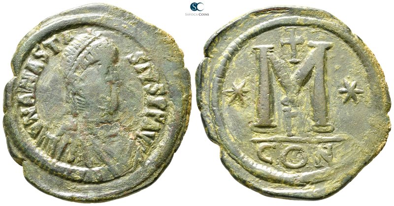 Anastasius I AD 491-518. Constantinople
Follis Æ

39 mm., 17,63 g.



nea...