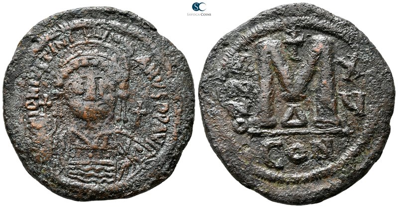 Justinian I AD 527-565. Constantinople
Follis Æ

40 mm., 20,44 g.



near...