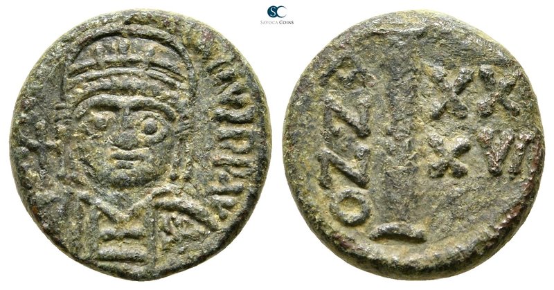 Justinian I AD 527-565. Ravenna
Decanummium Æ

16 mm., 3,48 g.



very fi...