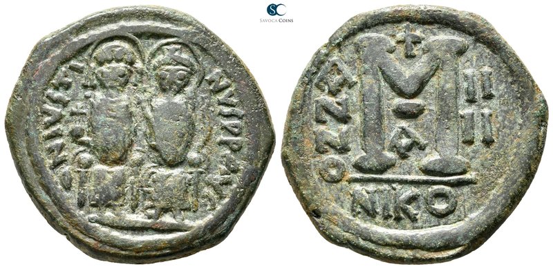 Justin II and Sophia AD 565-578. Nikomedia
Follis Æ

31 mm., 13,68 g.



...