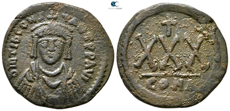 Tiberius II Constantine AD 578-582. Constantinople
Three-quarter Follis - 30 Nu...
