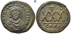 Tiberius II Constantine AD 578-582. Constantinople. Three-quarter Follis - 30 Nummi Æ