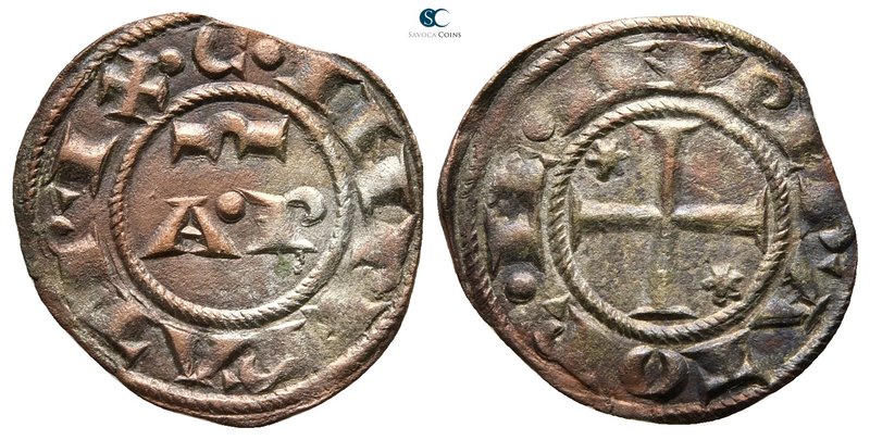 Enrico VI and Costanza AD 1194-1196. Brindisi
Mezzo Denaro BI

18 mm., 0,76 g...