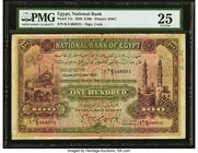 Egypt National Bank of Egypt 100 Pounds 4.6.1936 Pick 17c PMG Very Fine 25. A delightful example with well a well-blended pastel color palate. The fro...