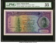 Egypt National Bank of Egypt 100 Pounds 7.2.1950 Pick 27a PMG Choice Very Fine 35. The highest denomination from the popular King Farouk I Issue. Larg...