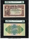 Ethiopia Bank of Abyssinia 500 Thalers ND (1915-1929) Pick 5cts1; 5cts2 Uniface Face and Back Color Trial Specimens PMG Choice Uncirculated 64. Rare i...