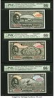 Ethiopia State Bank of Ethiopia 1; 5; 10 Dollars ND (1945) Pick 12s; 13s; 14s Three Specimens PMG Gem Uncirculated 66 EPQ. Immediately after the war, ...