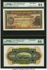 Syria Banque de Syrie 500 Piastres 1.8.1919 Pick 5s; Front And Back Uniface Specimens PMG Choice Uncirculated 64. BWC printed both the Specimen 500 Pi...