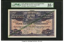 Syria Banque de Syrie et du Grand-Liban 100 Livres 1939 Pick 39Fa PMG Choice Very Fine 35 Net. A beautiful example of this highest denomination issue,...