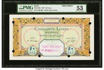 Syria Banque de Syrie et du Liban 50 Livres 1.4.1947 Pick 60s Specimen PMG About Uncirculated 53. A pretty Specimen that is only infrequently offered ...