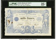 Tunisia Banque de l'Algerie 1000 Francs 5.3.1923 Pick 7b PMG Very Fine 25 Net. Two boys flanking a lion at bottom center of the face and dragons on th...