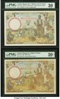 Tunisia Banque de l'Algerie 1000 Francs 3.11.1942; 4.9.1946 Picks 20a; 26 Two Examples PMG Very Fine 30; Very Fine 30 Net. This interesting comparison...