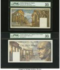 Tunisia Banque de l'Algerie et de la Tunisie 1000; 5000 Francs 26.12.1950; 9.7.1952 Pick 29; 30 Two Examples PMG Choice Very Fine 35 (2). A beautiful ...