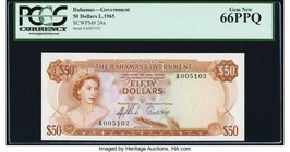 Bahamas Bahamas Government 50 Dollars 1965 Pick 24a PCGS Gem New 66PPQ. For British Commonwealth collectors and enthusiasts, the 1965 Bahamas series i...