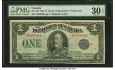 Canada Dominion of Canada $1 2.7.1923 DC-25l PMG Very Fine 30 EPQ. A handsome example of one of the scarcest varieties of this large format denominati...