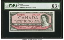 Canada Bank of Canada $1000 1954 BC-44d PMG Choice Uncirculated 63 EPQ. A handsome, pack fresh original example of this highest denomination type. The...