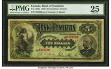 Canada Hamilton, ON- Bank of Hamilton $5 1.6.1892 Ch.# 345-16-02a PMG Very Fine 25. A rare issued example from the Bank of Hamilton. Limited issuance ...