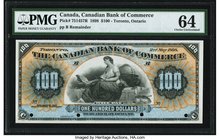 Canada Toronto, ON- Canadian Bank of Commerce $100 2.5.1898 Ch.# 75-14-57R Remainder PMG Choice Uncirculated 64. Highest denomination of the series, a...