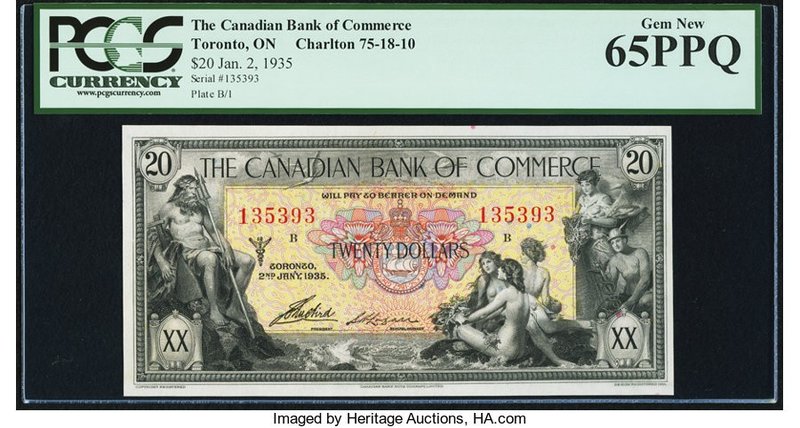 Canada Toronto, ON- Canadian Bank of Commerce $20 2.1.1935 Ch.# 75-18-10 PCGS Ge...
