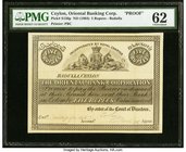 Ceylon Oriental Bank Corporation, Badulla 5 Rupees ND (1864) Pick S136p Proof PMG Uncirculated 62. A beautiful and scarce Proof, which seldom appears ...