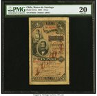 Chile Banco de Santiago 1 Peso 25.2.1886 Pick S411a PMG Very Fine 20. The example on offer is uncharacteristically well centered, and problem free. A ...