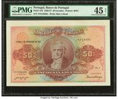 Portugal Banco de Portugal 50 Escudos 3.2.1927 Pick 123 PMG Choice Extremely Fine 45 Net. Quite a handsome, large format denomination, which happens t...
