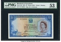 Rhodesia & Nyasaland Bank of Rhodesia and Nyasaland 5 Pounds 25.1.1961 Pick 22b PMG About Uncirculated 53. The second highest denomination that has gr...