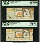 Serial Numbers 1 and 2 Saudi Arabia Monetary Agency 10 Riyals 2012 Pick 33c Two Consecutive Examples PCGS Choice About New 55PPQ. The first two notes ...